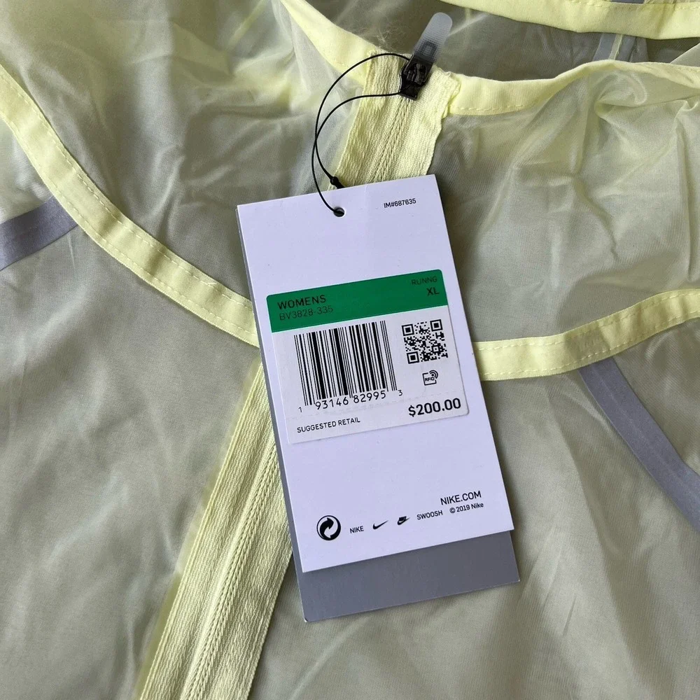 Nike City Ready Hooded Track Jacket Women's XL Running‎ Windbreaker Neon Yellow